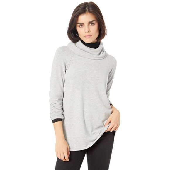 cupcakes &  cashmere Heather Grey Luca Cowl Neck Long Sleeve Sweater sz M - Picture 2 of 10